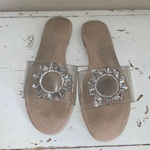 Gianni Bini Clear slip on sandals